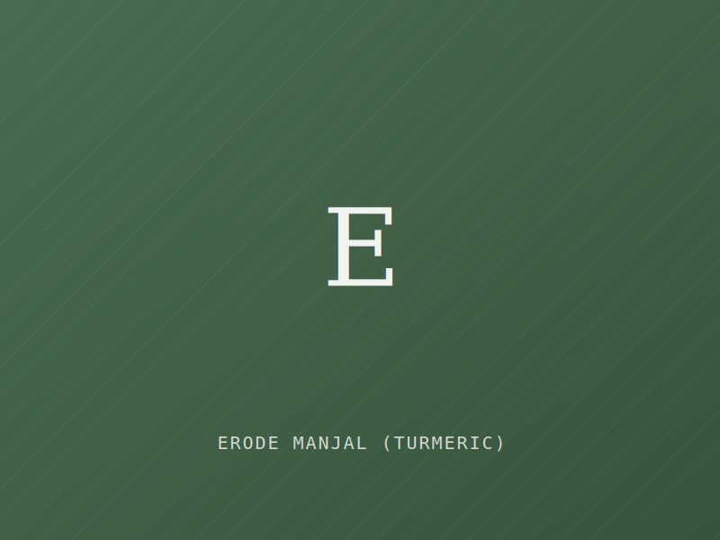 Placeholder image for Erode Manjal (Turmeric) — Tamil Nadu (Agricultural)
