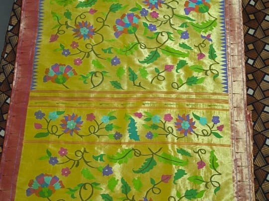 Paithani Sarees, a GI tagged handicrafts product of Maharashtra